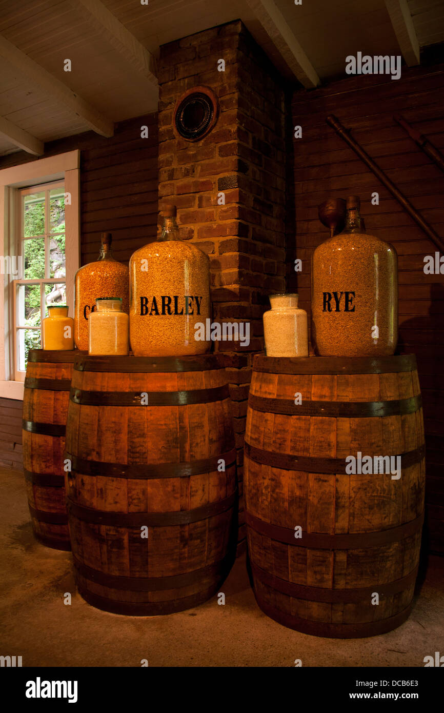 Whiskey ingredients inside the original office at Jack Daniel's