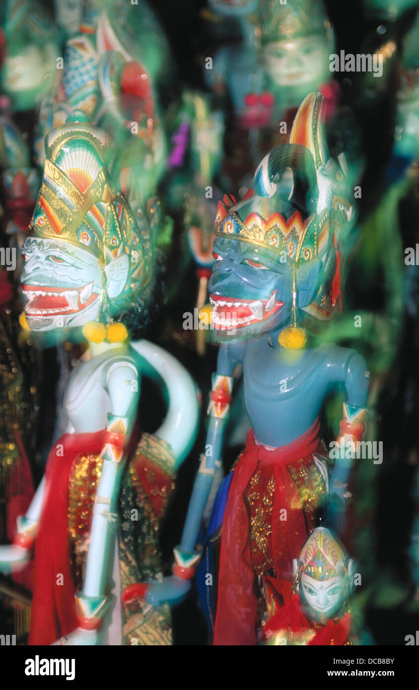 Javanese threedimensional wooden puppets used in Wayang Golek