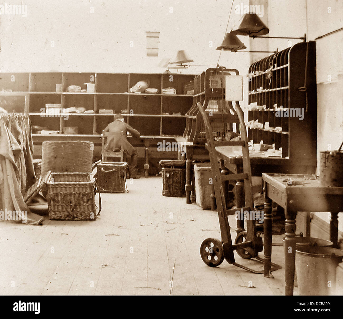 Post Office Parcel Sorting Room Victorian period Stock Photo