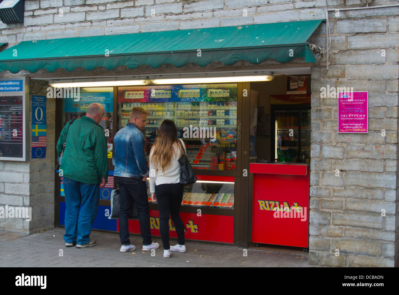Kiosk selling cigarettes Tallinn Estonia the Baltics Europe Stock Photo