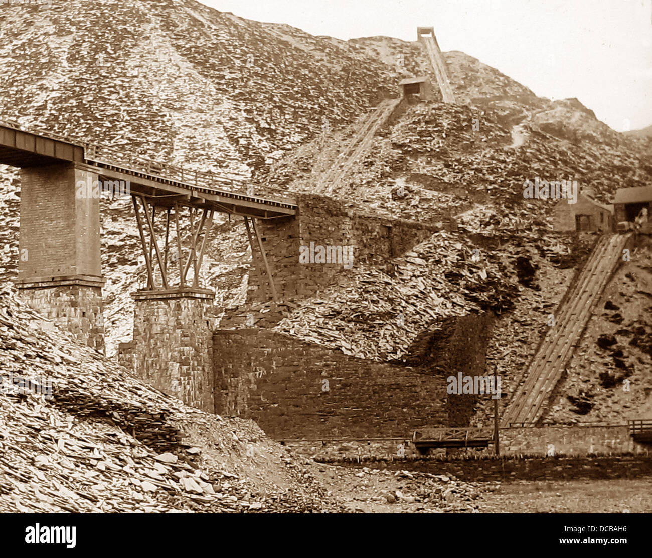 Blaenau Ffestiniog Slate Quarry Victorian period Stock Photo Alamy