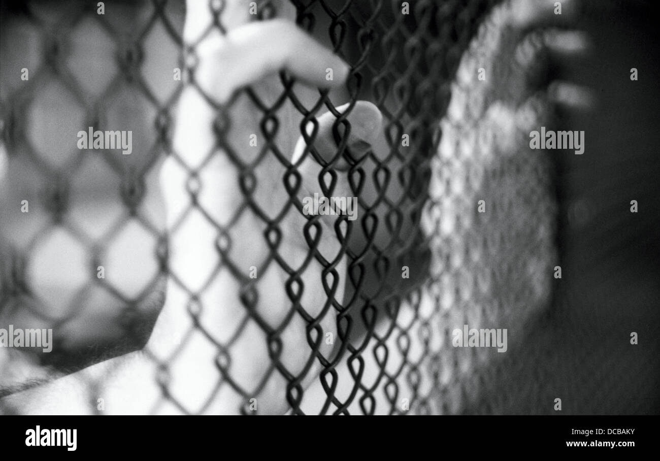 Hand gripping railing hi-res stock photography and images - Alamy