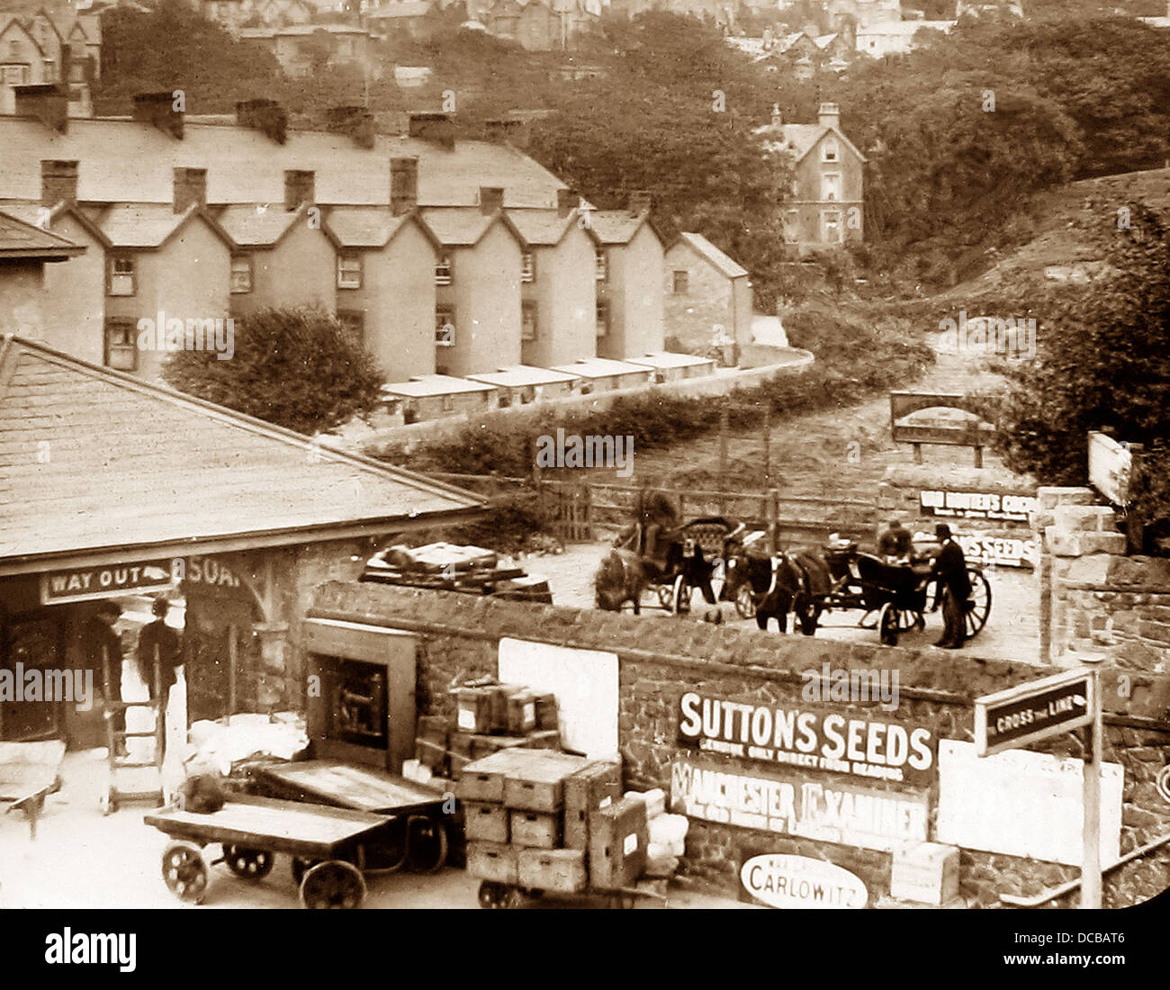 Penmaenmawr Railway Station early 1900s Stock Photo