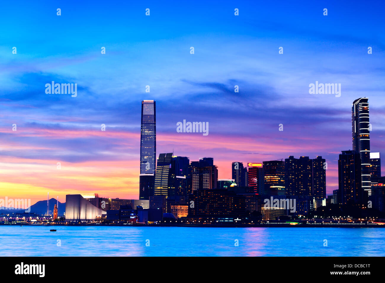 Hong Kong at sunset Stock Photo - Alamy