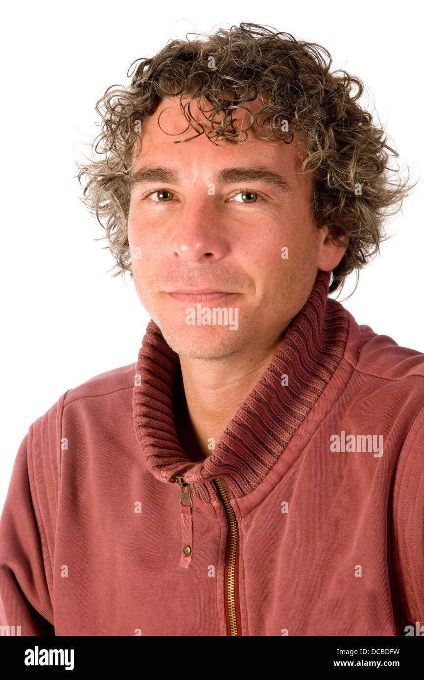 Curly brown hair man hi-res stock photography and images - Alamy