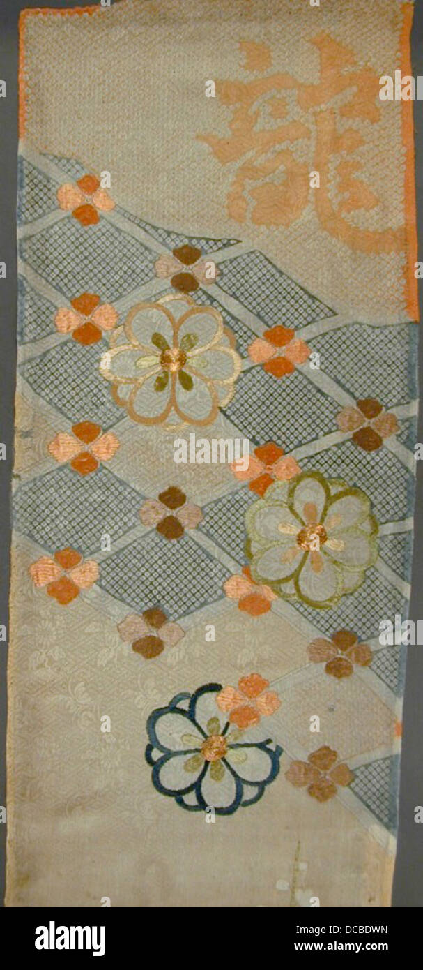 Fragment of a Kimono (Kosode) with Design of Chinese Character (Kanji ...