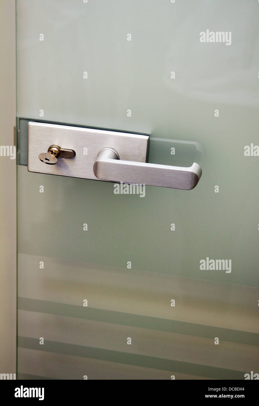 Metal door handle Stock Photo Alamy
