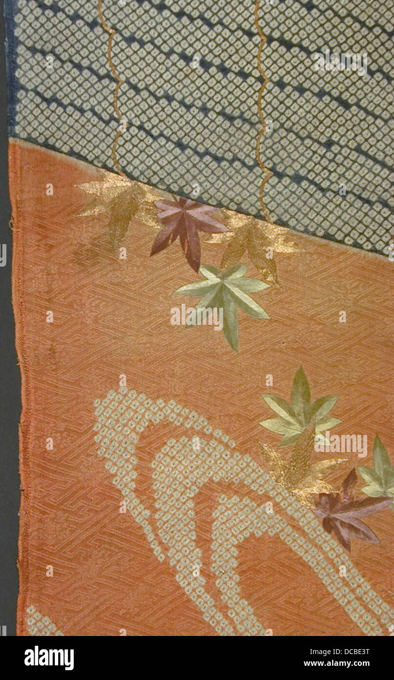 This fragment of a traditional Japanese kimono (kosode) features ...