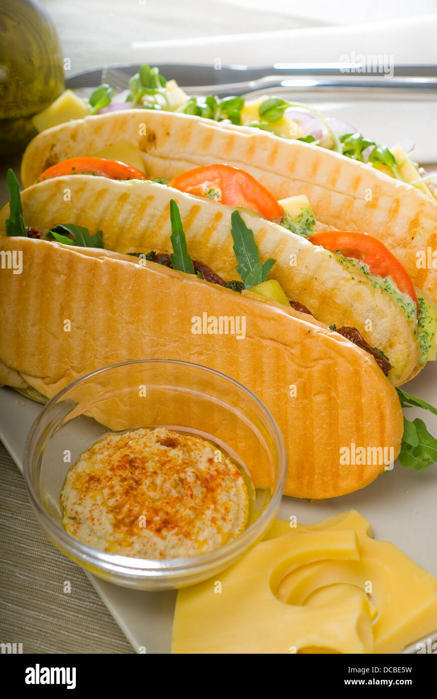 assorted panini sandwich Stock Photo Alamy