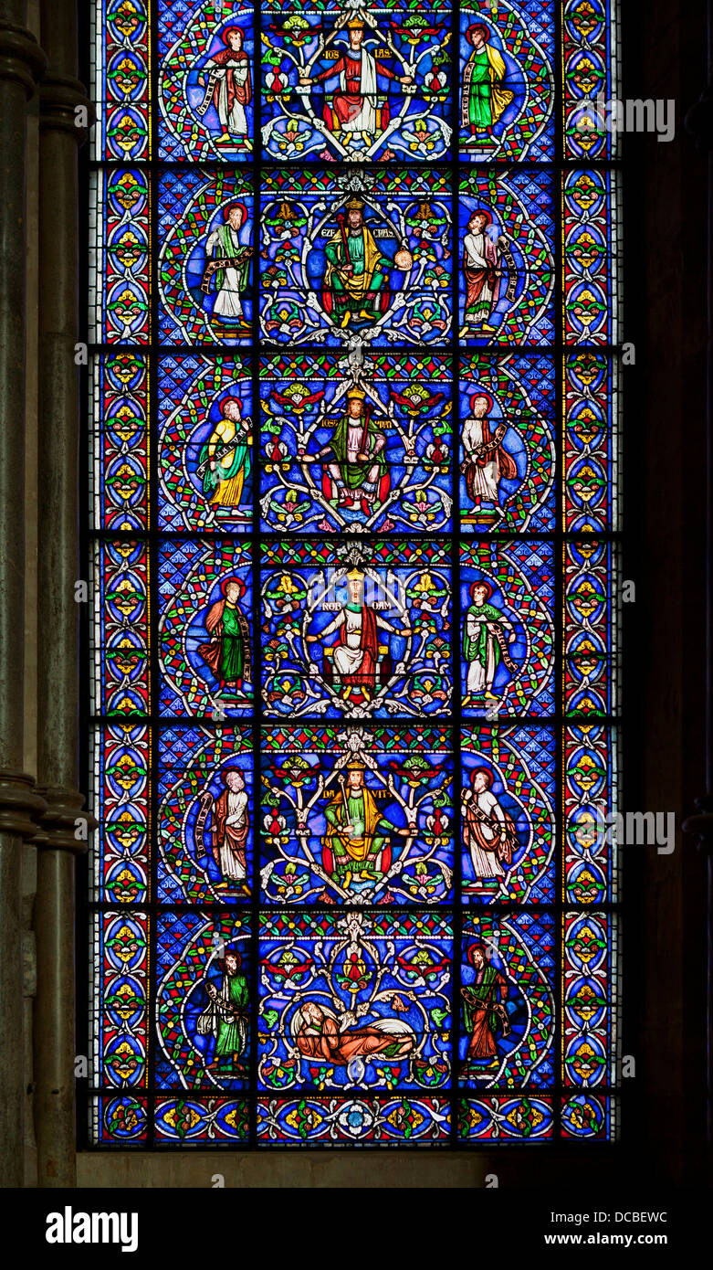 Stained glass window, Canterbury Cathedral, Kent Stock Photo Alamy