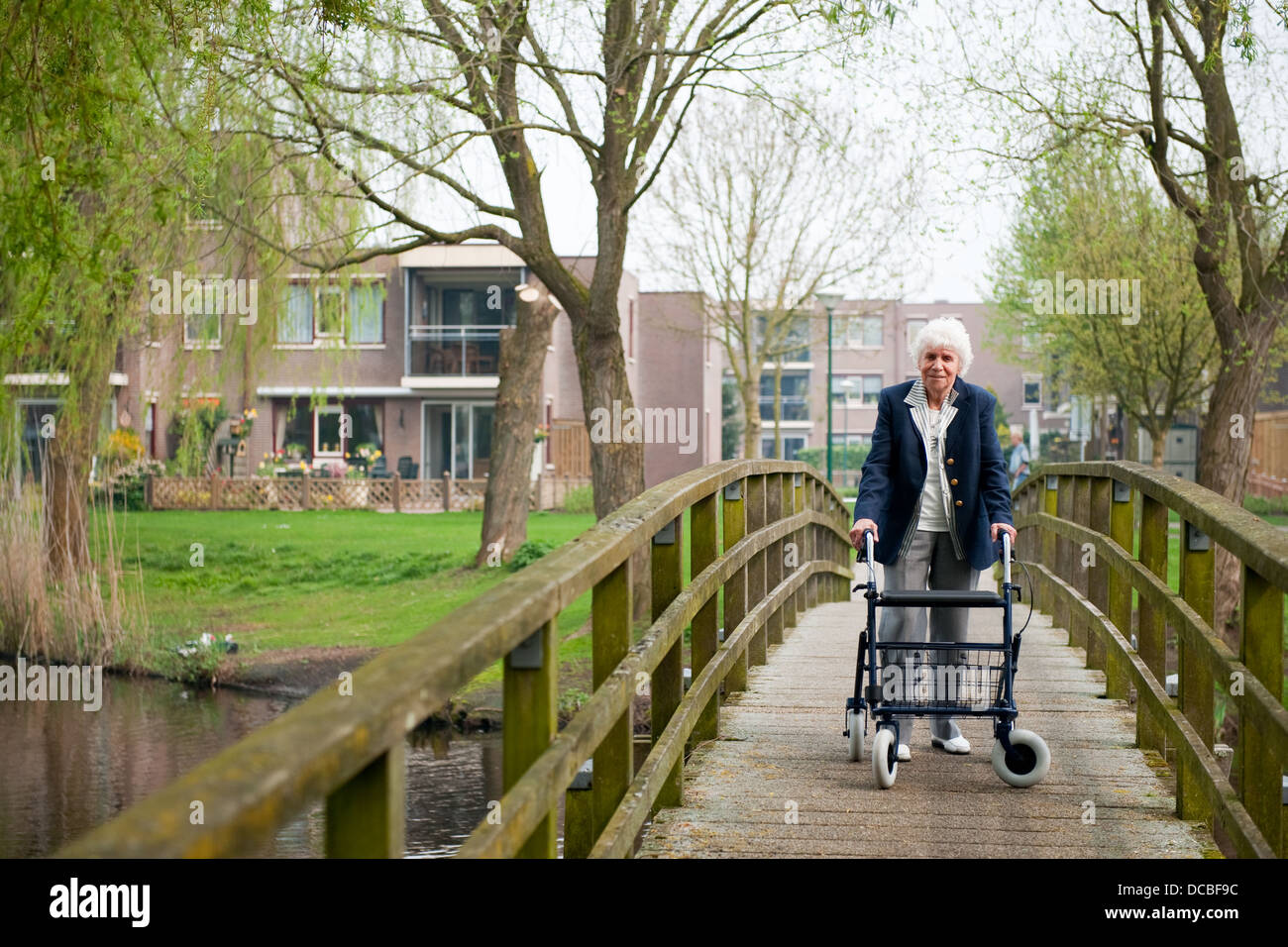 Old lady walker hi-res stock photography and images - Alamy