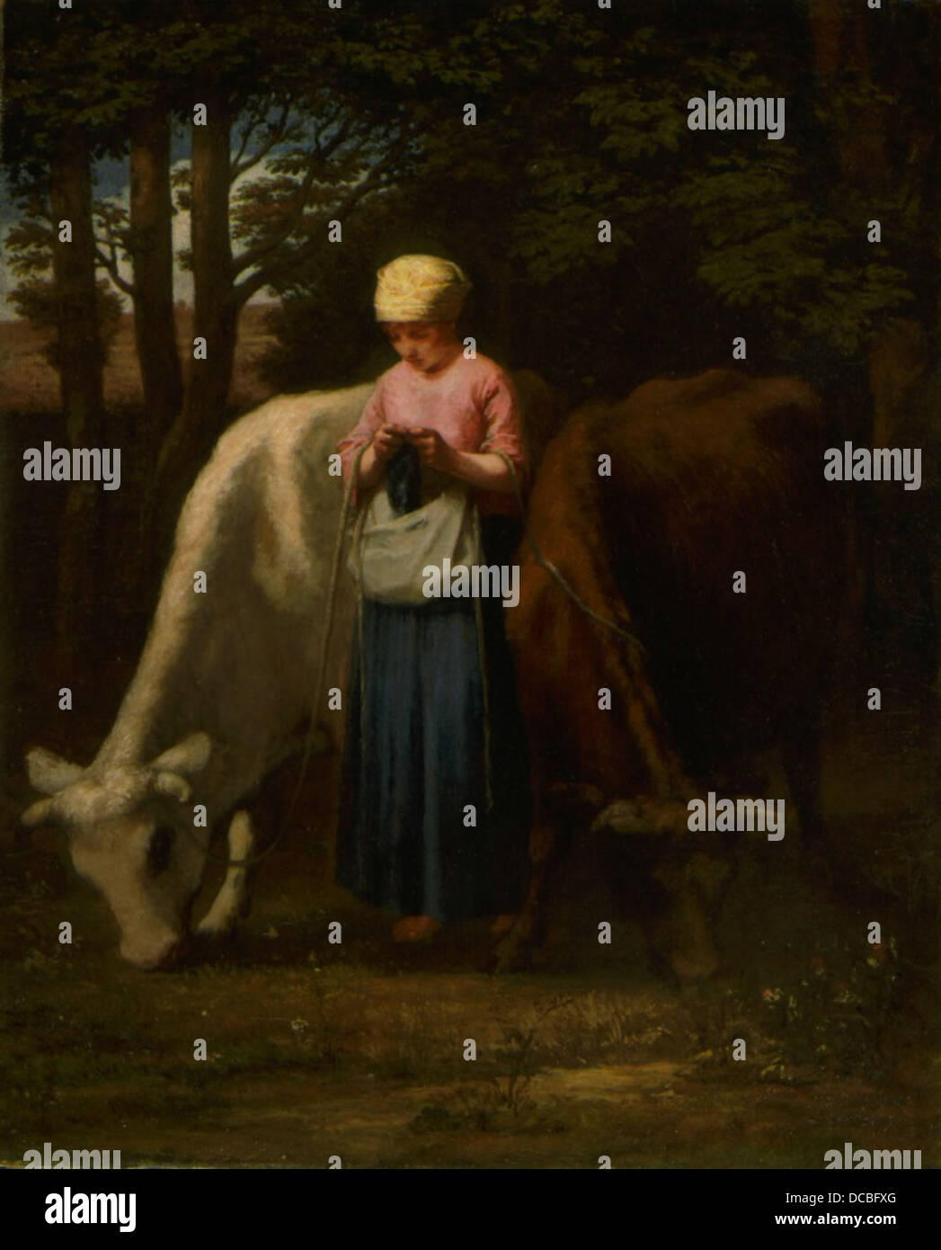 Girl with Cows M.78.59 Stock Photo - Alamy