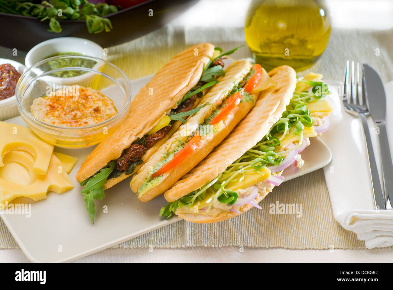 assorted panini sandwich Stock Photo Alamy