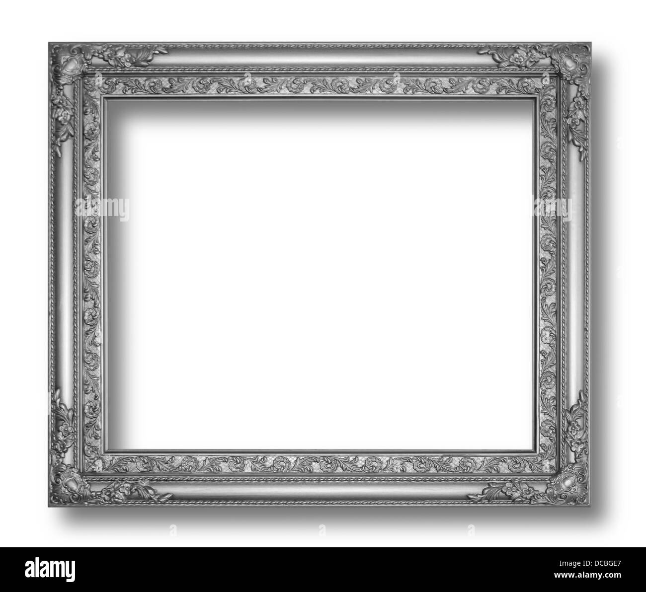 Ancient wooden frame isolated on white background Stock Photo - Alamy