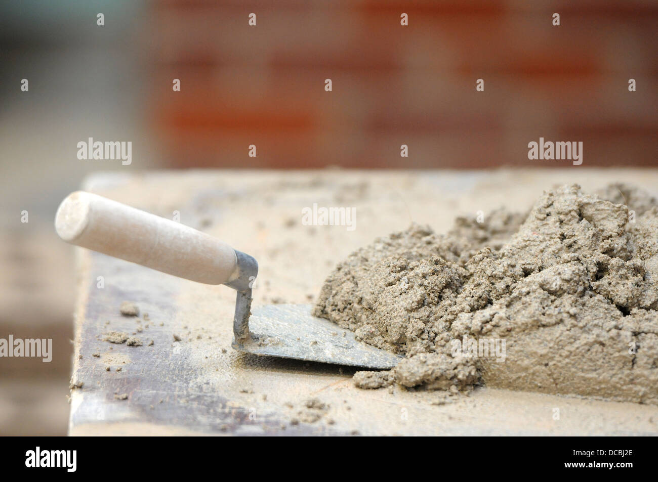 Brick laying trowel ready for work Stock Photo Alamy