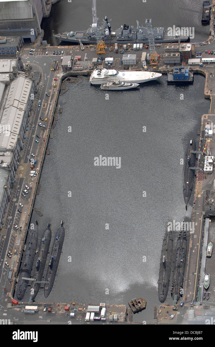 Nuclear submarines at Devonport Naval Base , Plymouth ,Devon,UK Stock