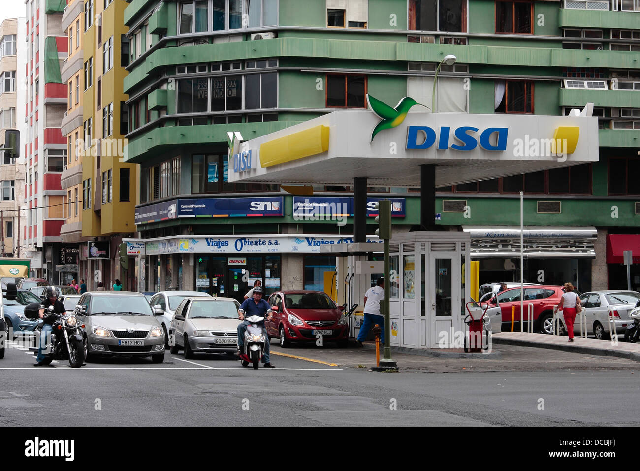 A roadside DISA petrol station in Las Palmas, Gran Canaria. Stock Photo