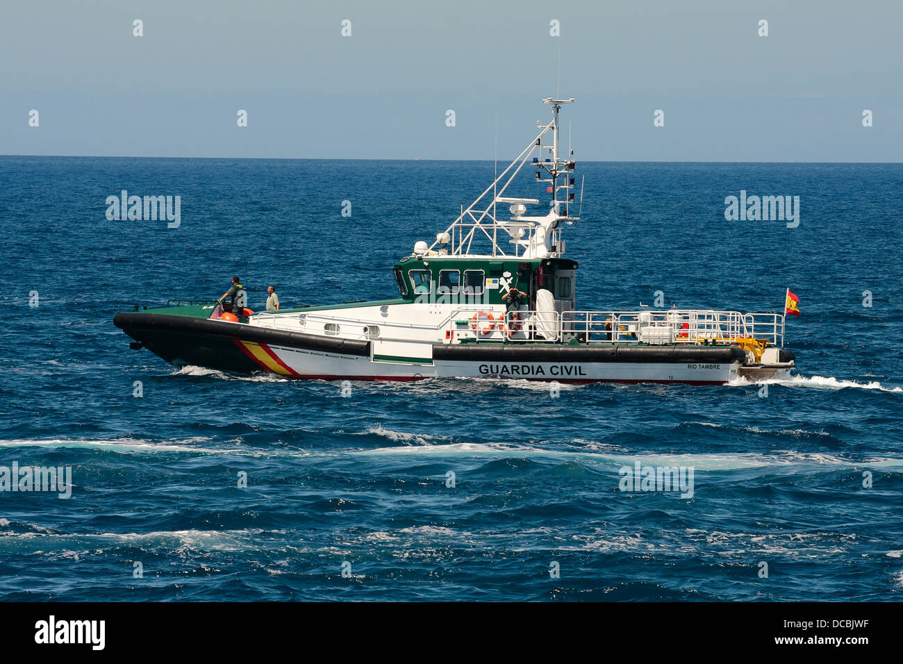 A Spanish Guardia Civil boat, on patrol. Stock Photo