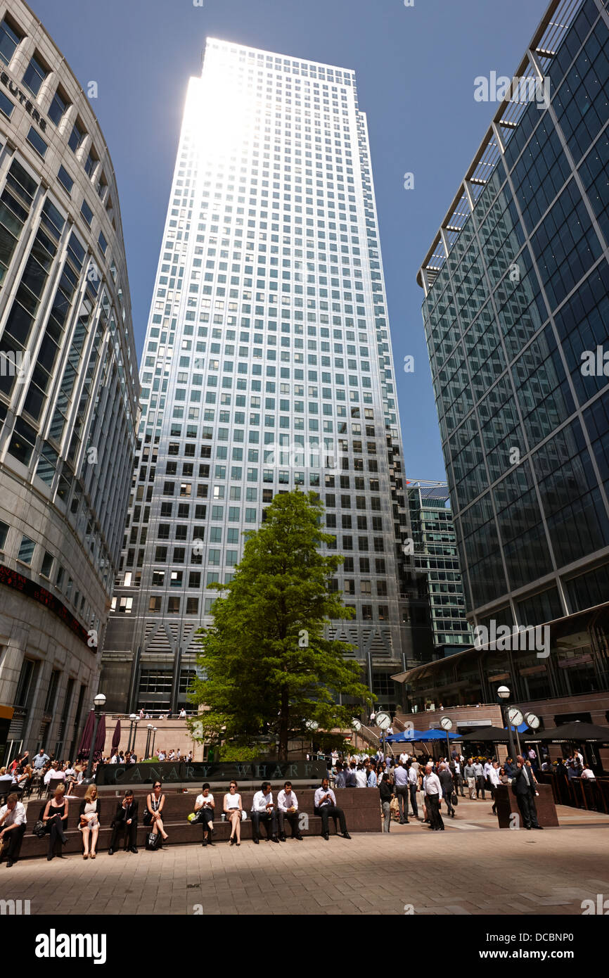 one canada square skyscraper in canary wharf London England UK Stock Photo