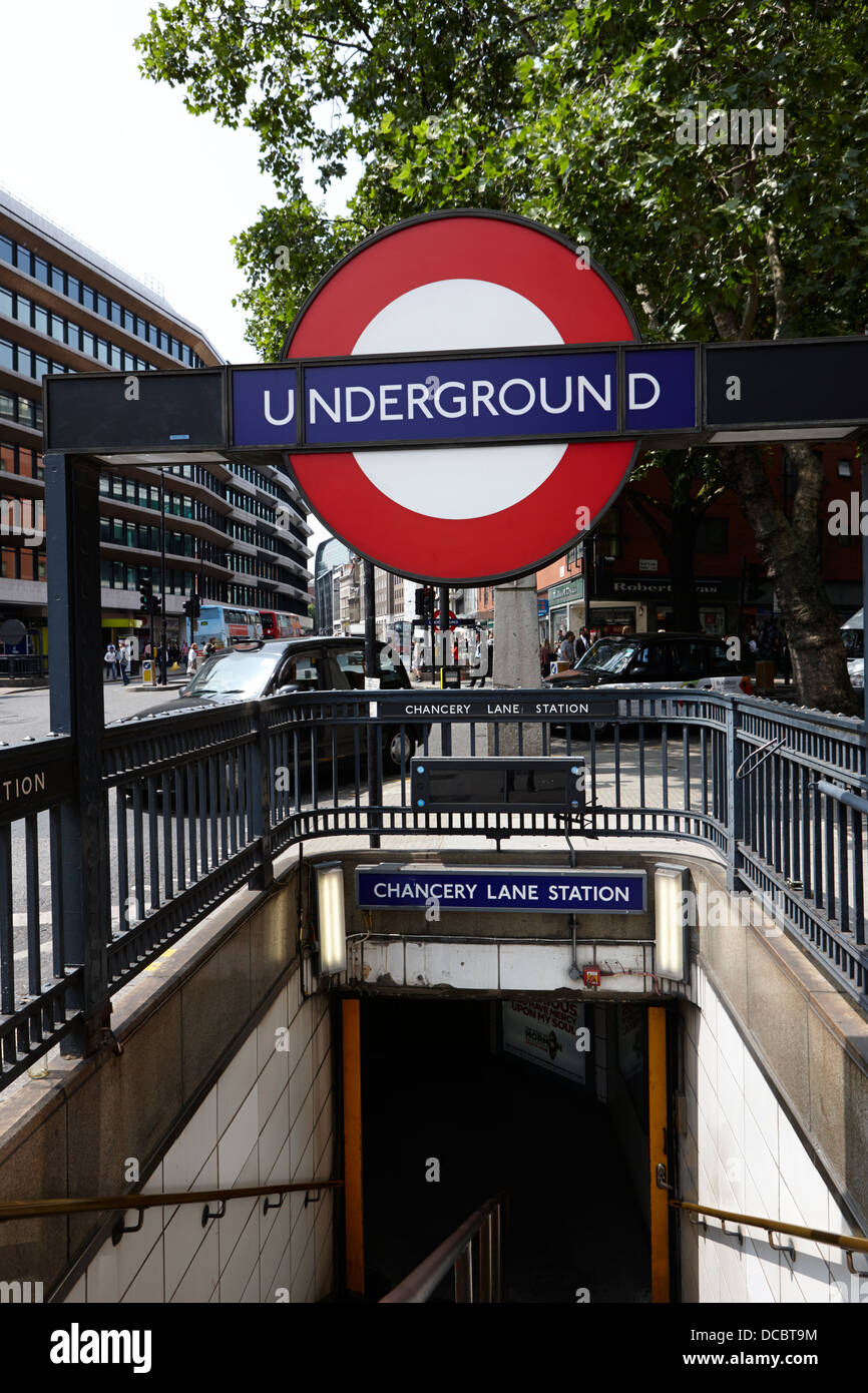entrance to chancery lane underground station London England UK Stock