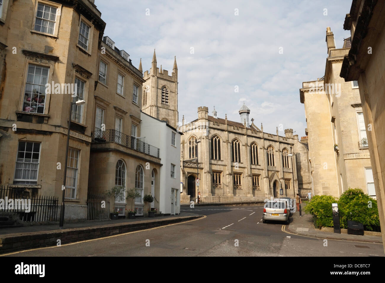 Christ Church and Houses in Bath England UK Stock Photo