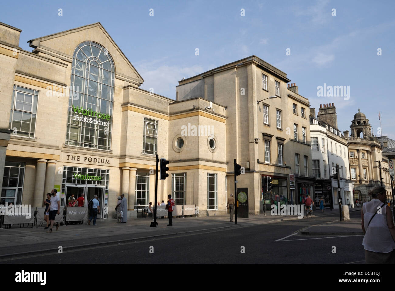 The Podium Building a Waitrose Supermarket in Bath city centre England UK. Modern Georgian inspired architecture Stock Photo