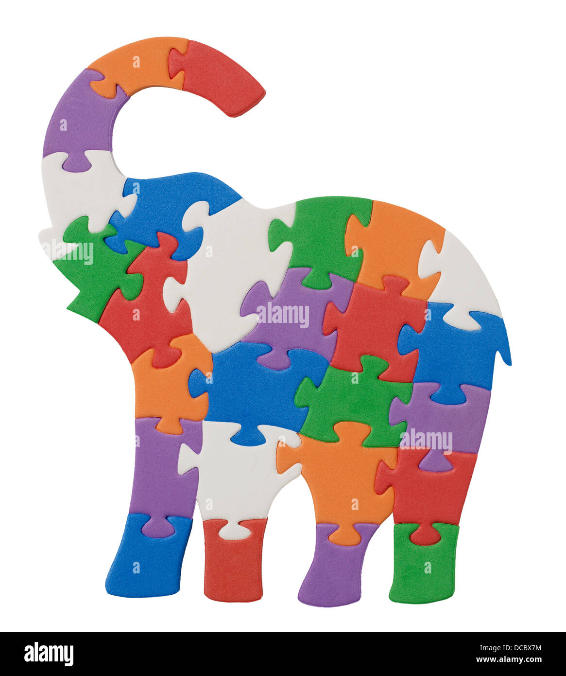 Elephant puzzle pieces Stock Photo