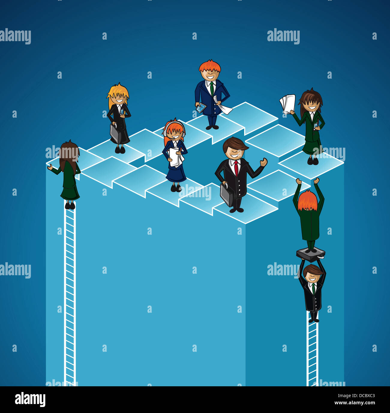 Business teamwork success people concept illustration. Vector file ...