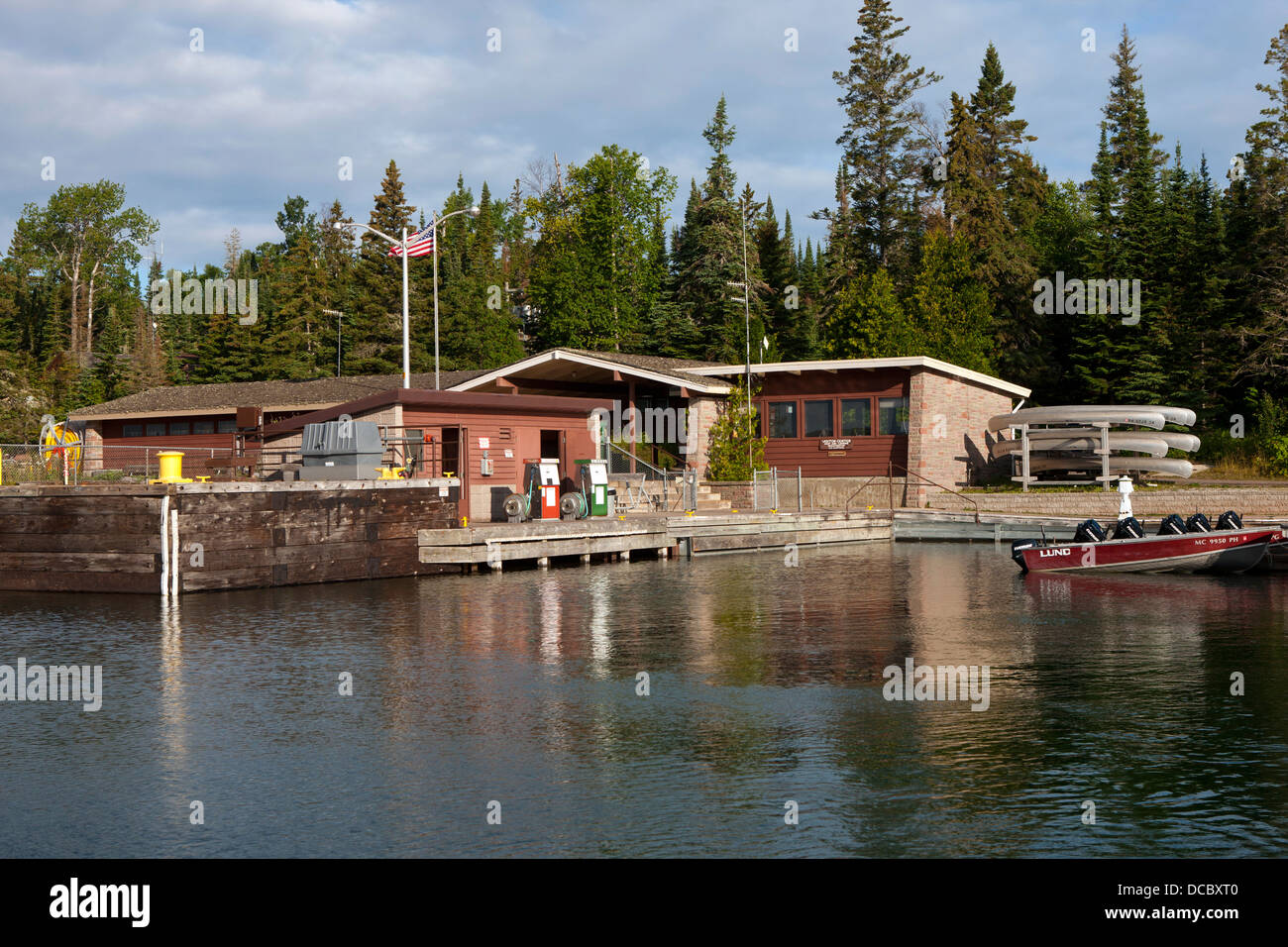 National Park Service center and docks at Rock Harbor, Isle