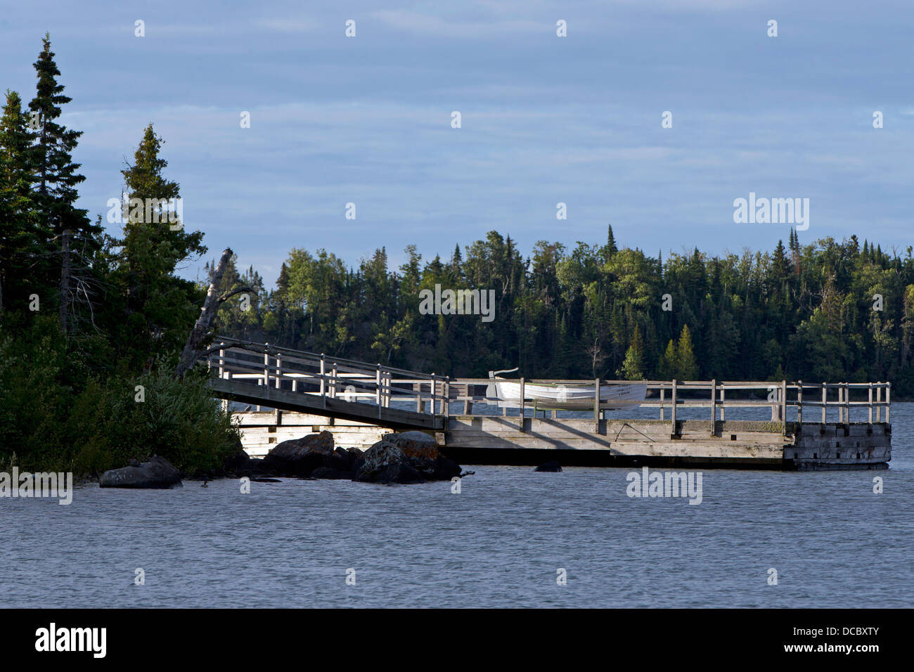 America Dock, Rock Harbor, Isle Royale National Park, Michigan, United States of America Stock Photo