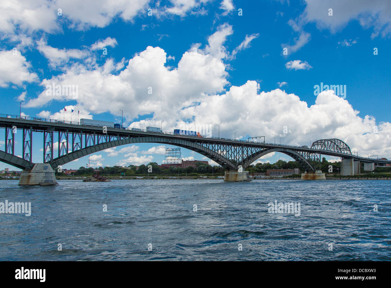 Peace Bridge over the Niagara River from Fort Erie Canada to BUffalo