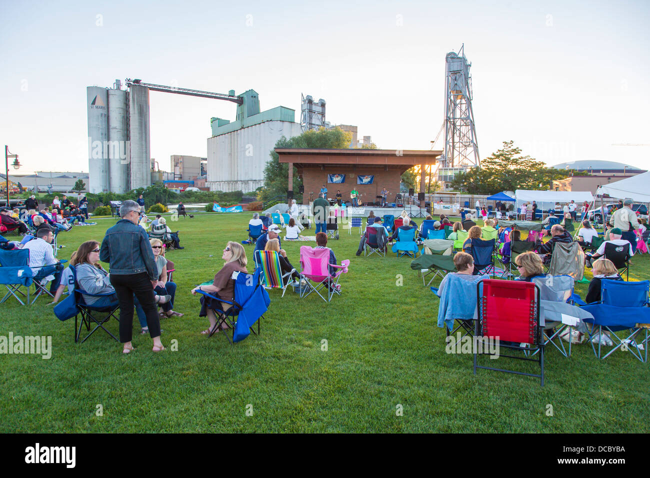 Outdoor music concert at River Fest Park in Buffalo New York United States Stock Photo