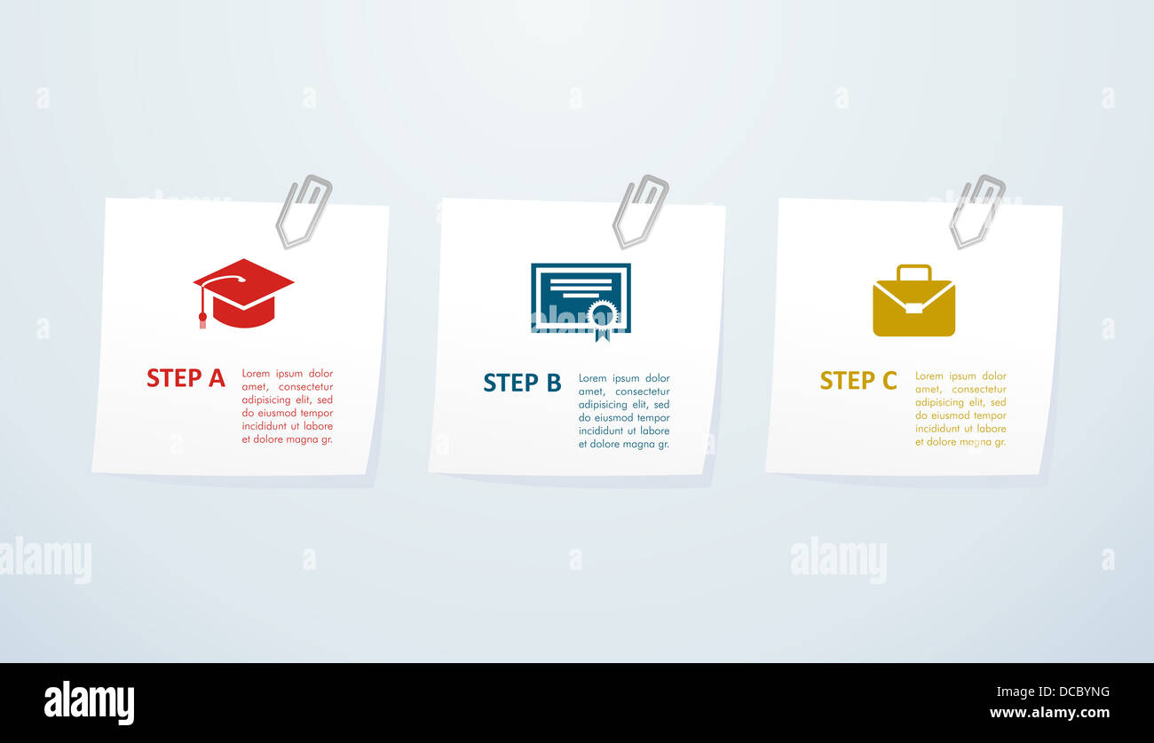 Educational career success info graphic icons steps. Vector file layered for easy manipulation and custom coloring. Stock Photo