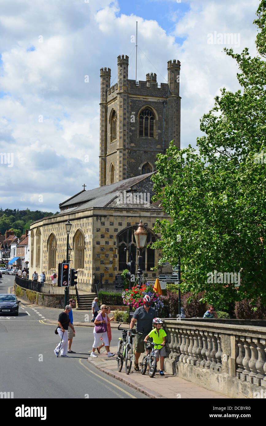 16th century tower of Church of St Mary, Hart Street, Henley-on-Thames, Oxfordshire, England, United Kingdom Stock Photo