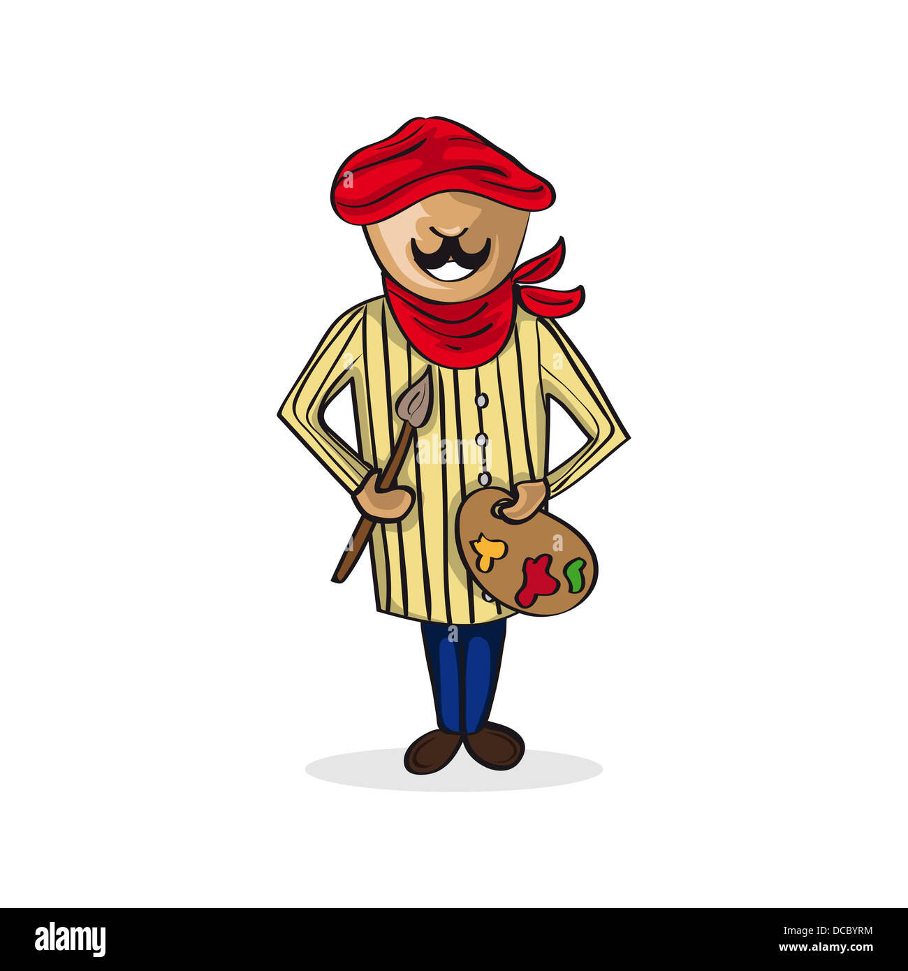 Professional career painter artist man work success illustration