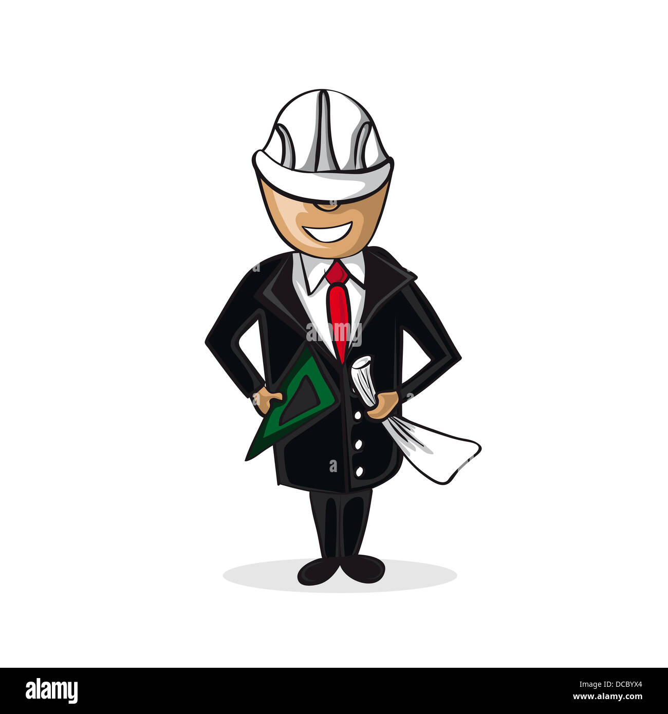 Professional career architect man work success illustration. Vector
