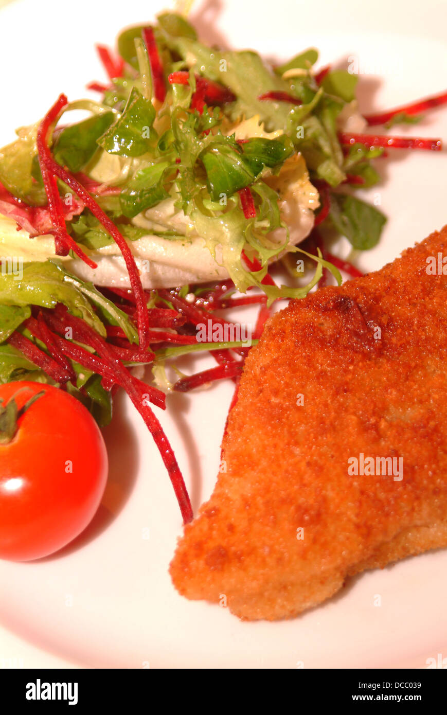 fish filet with fresh salad Stock Photo Alamy