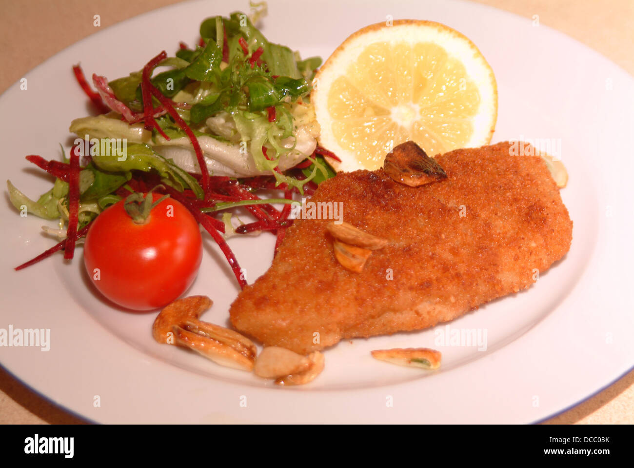 fish filet with fresh salad Stock Photo Alamy
