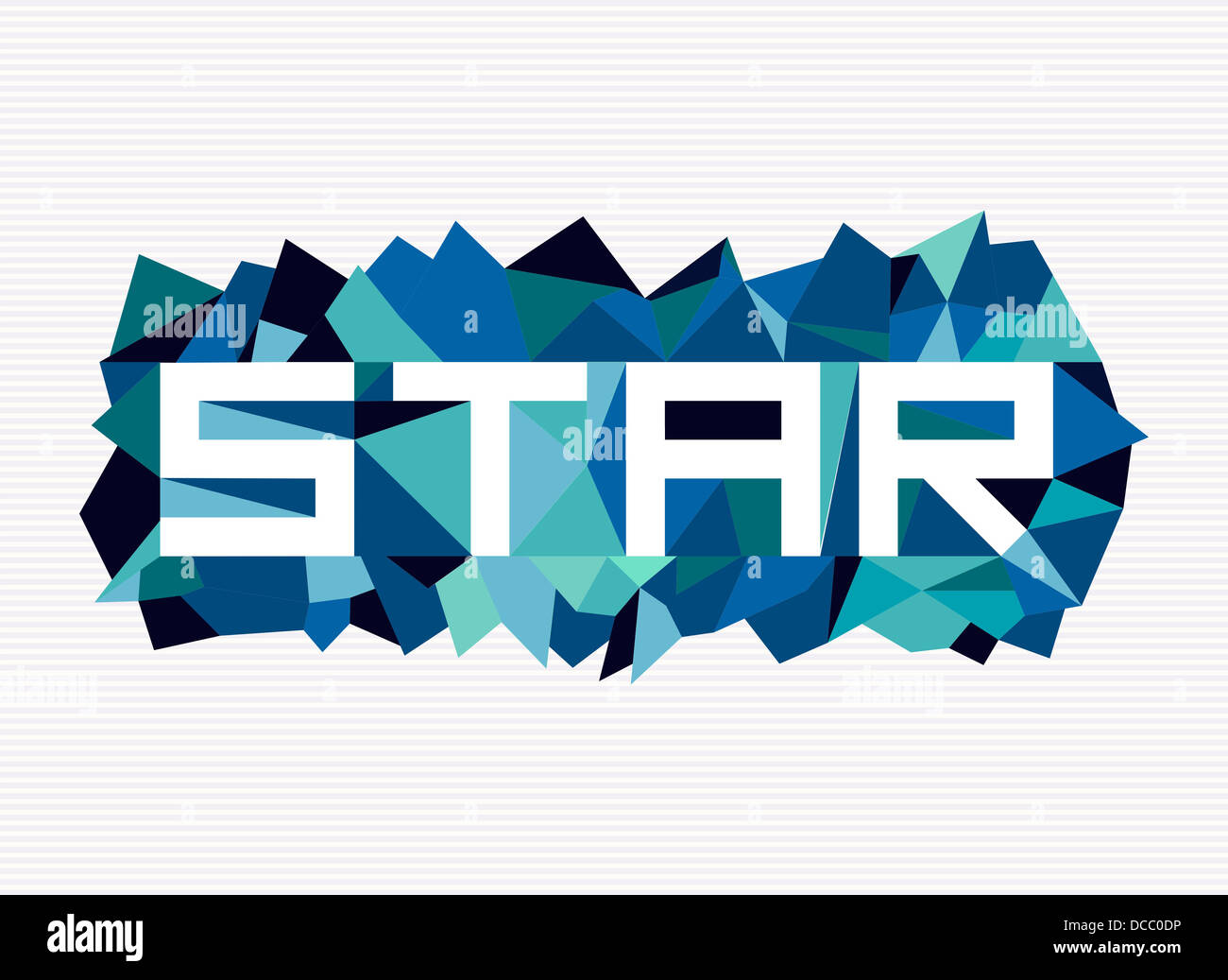 Trendy star flat text over retro triangle composition background. Vector file layered for easy manipulation and custom coloring. Stock Photo