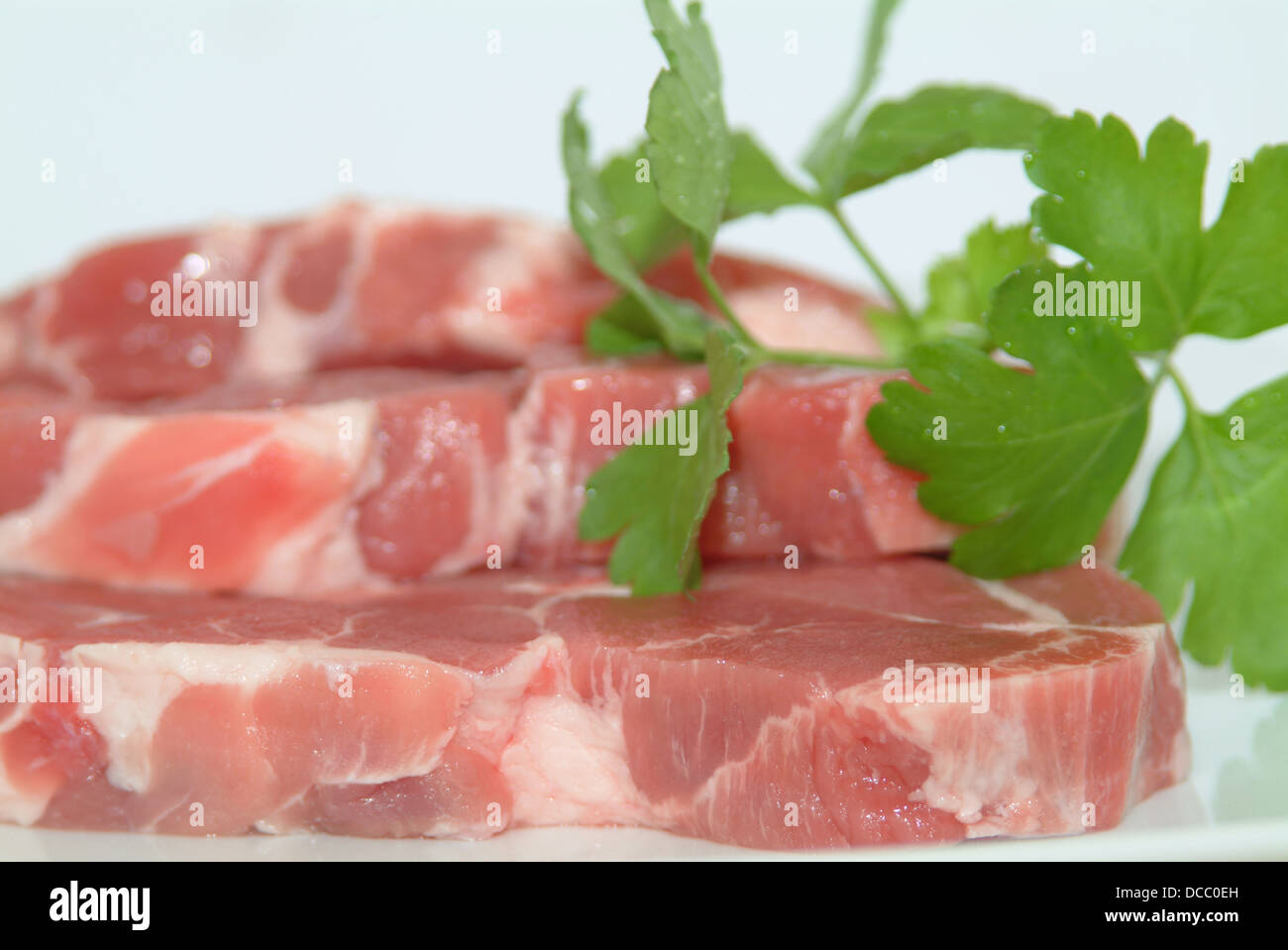 Boneless Pork Rib Steak Stock Photo Alamy