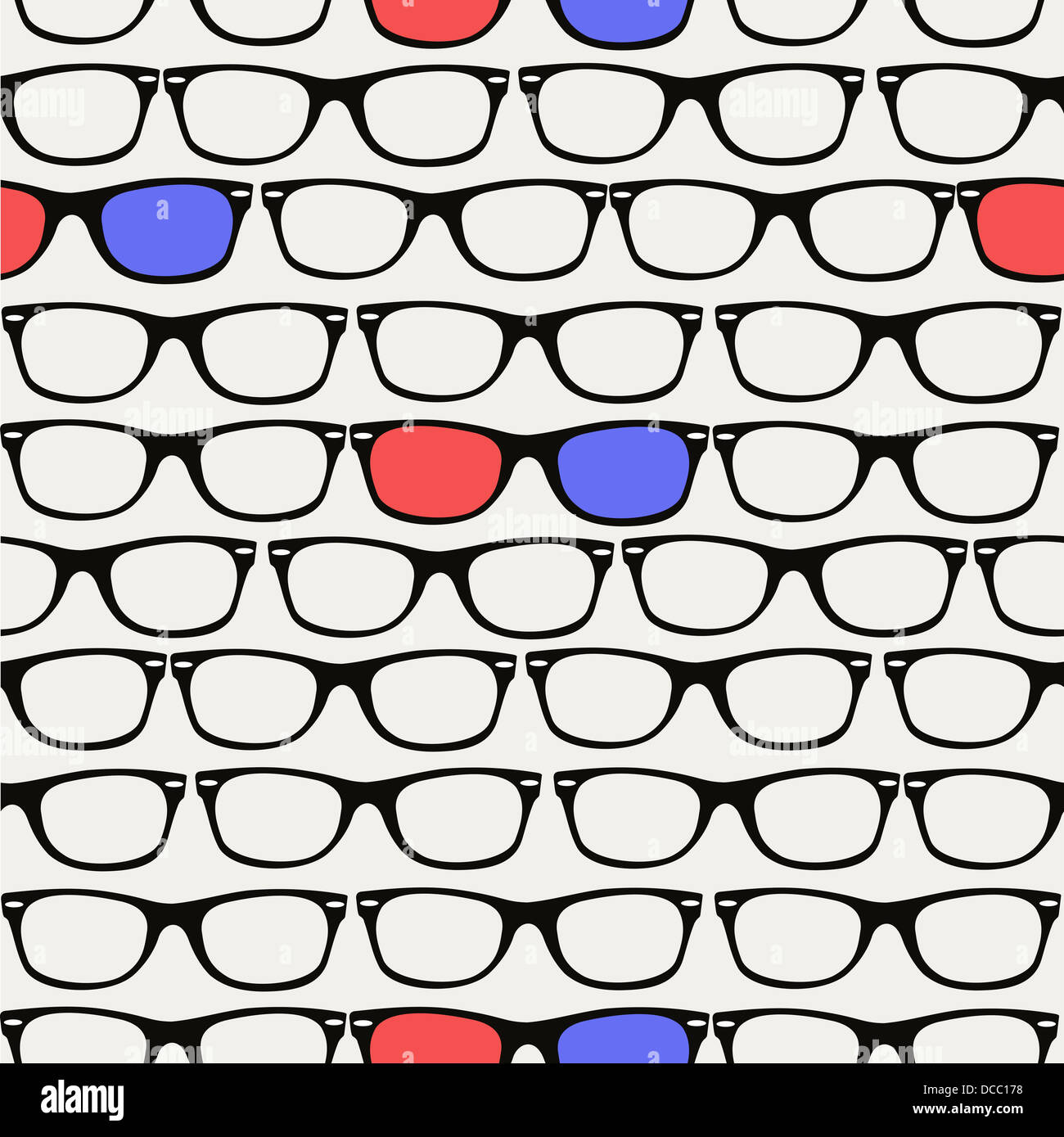 Vintage 3D glasses seamless pattern background. Vector file layered for easy editing. Stock Photo