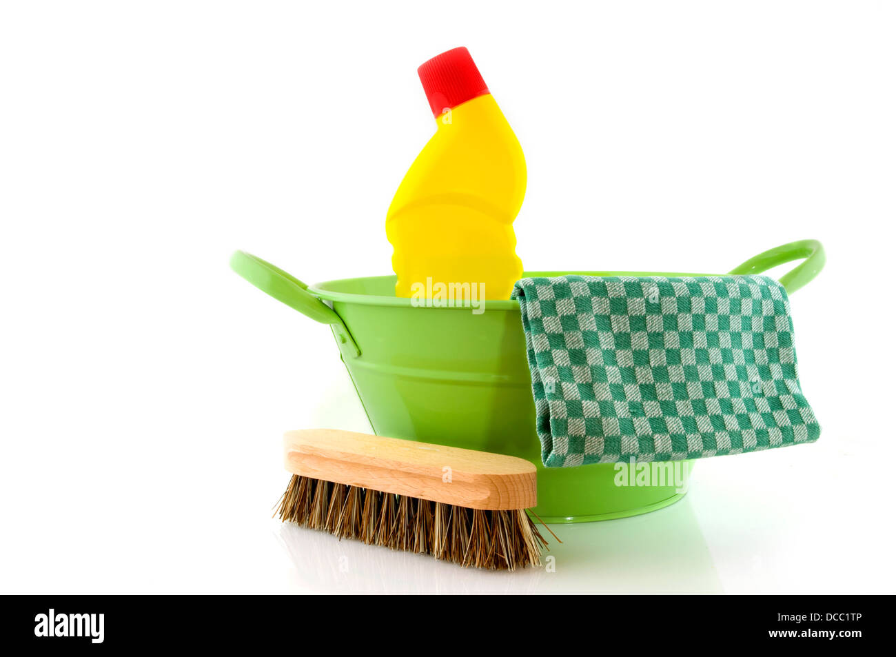 cleaning with brush and bleach Stock Photo Alamy