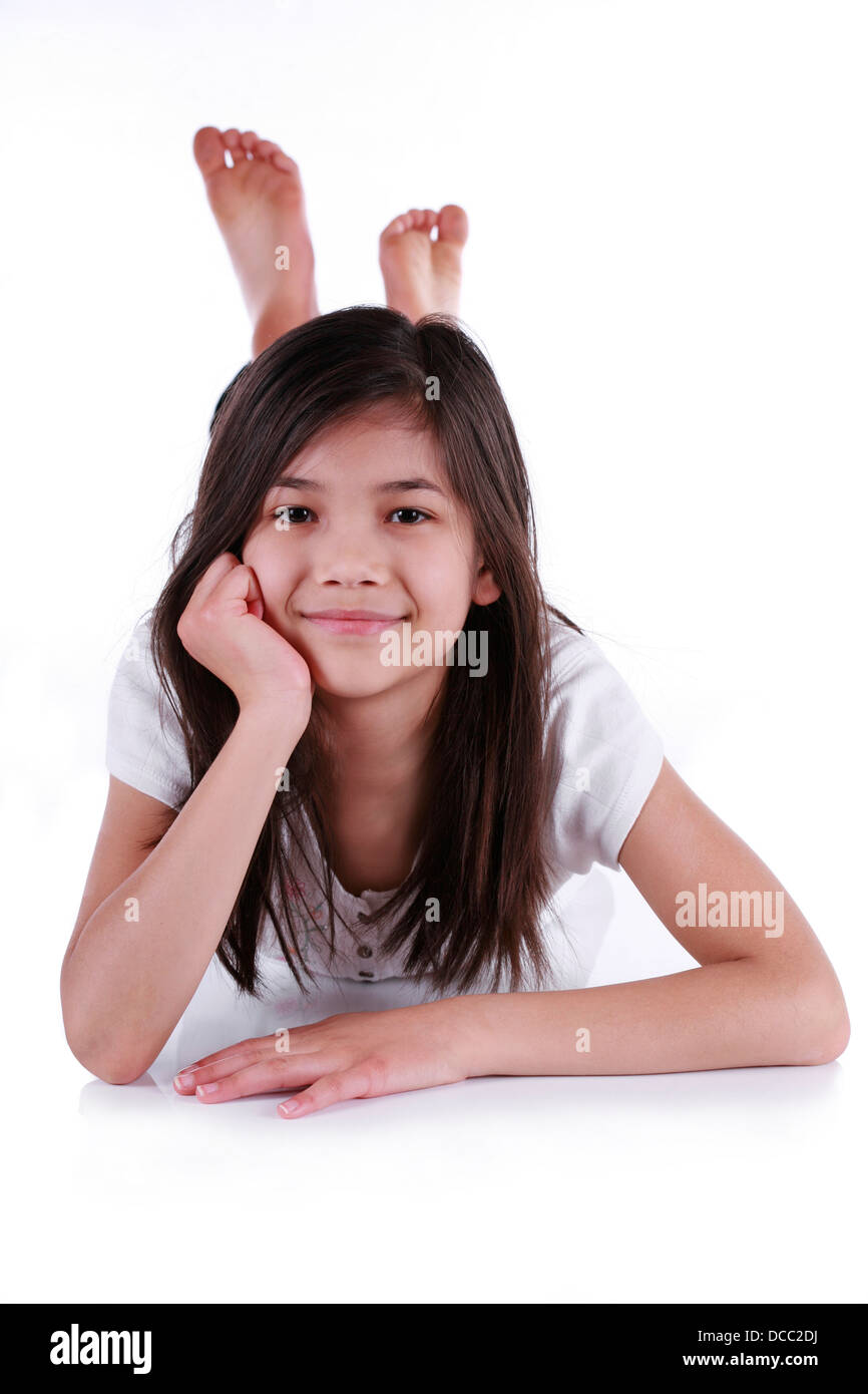 Beautiful ten year old girl Stock Photo