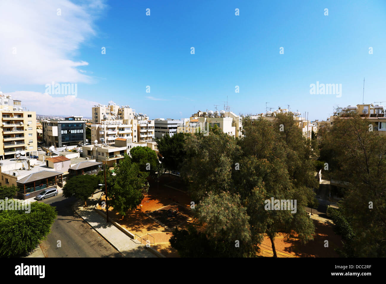 Backyard in Limassol city, Cyprus. Stock Photo