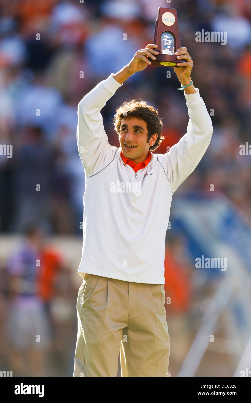 NCAA 800 meter champion Robby Andrews is honored during a time out during the second quarter between the Virginia Cavaliers and Stock Photo
