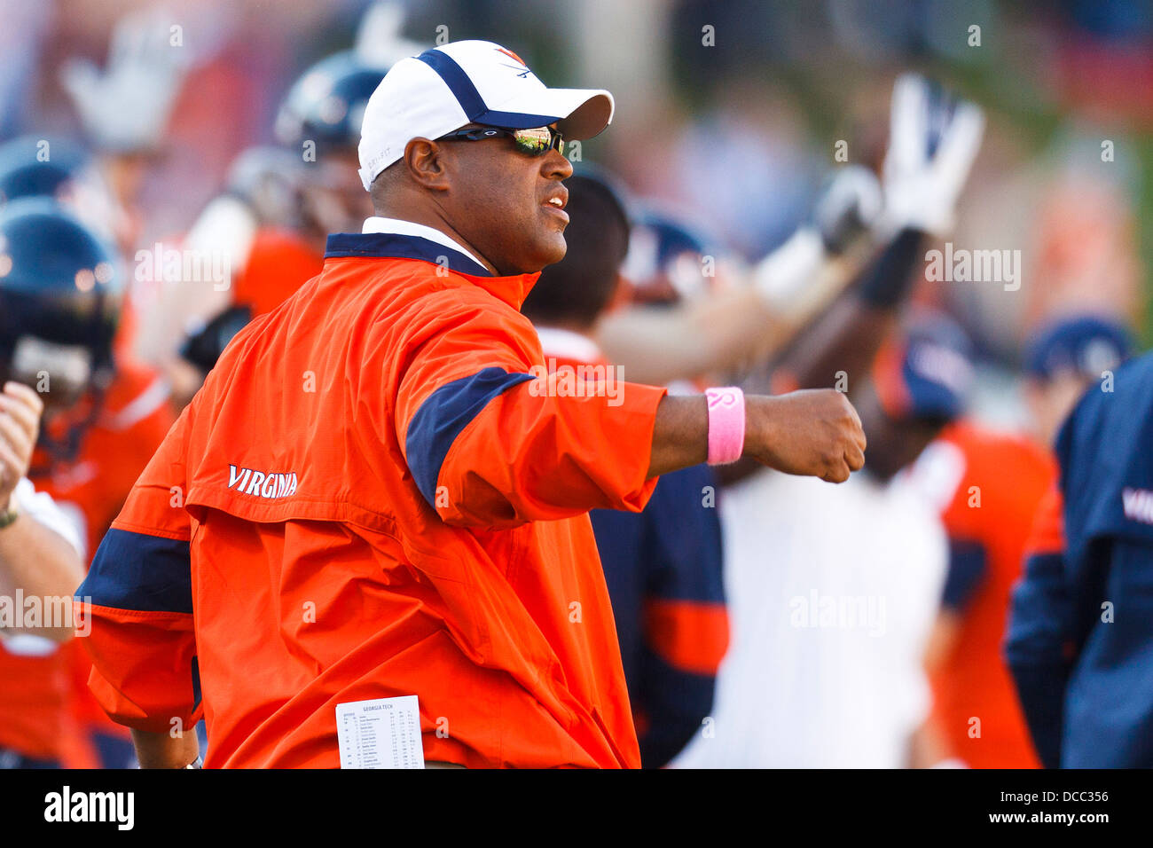 Virginia Cavaliers head coach Mike London on the sidelines against the