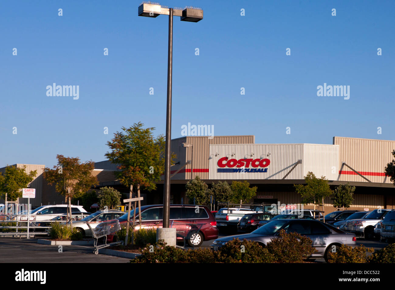 Costco Wholesale warehouse and parking lot, Redwood City, California, United States of America Stock Photo