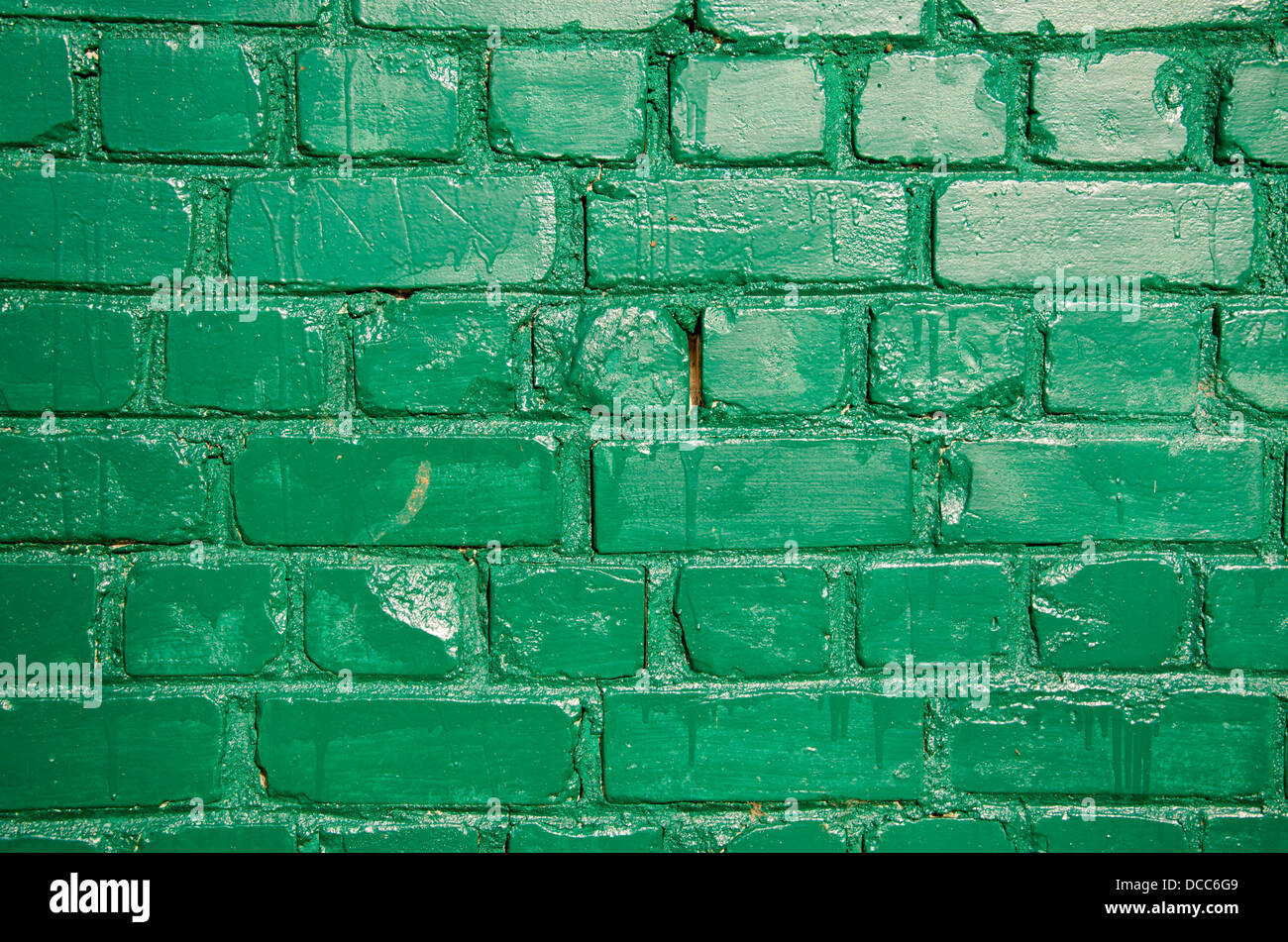 old green painted brick wall background Stock Photo Alamy
