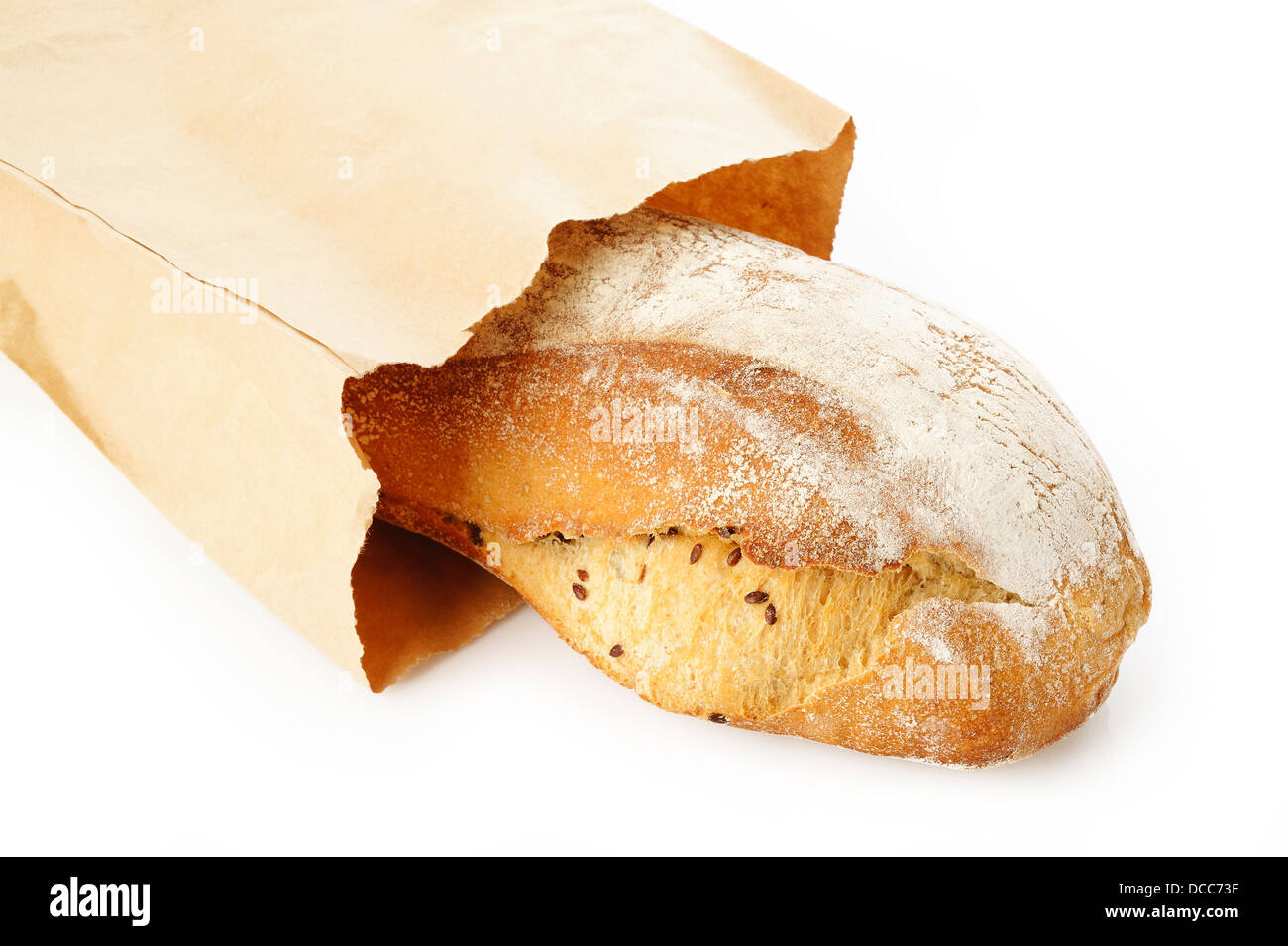 rustic bread on white background Stock Photo - Alamy