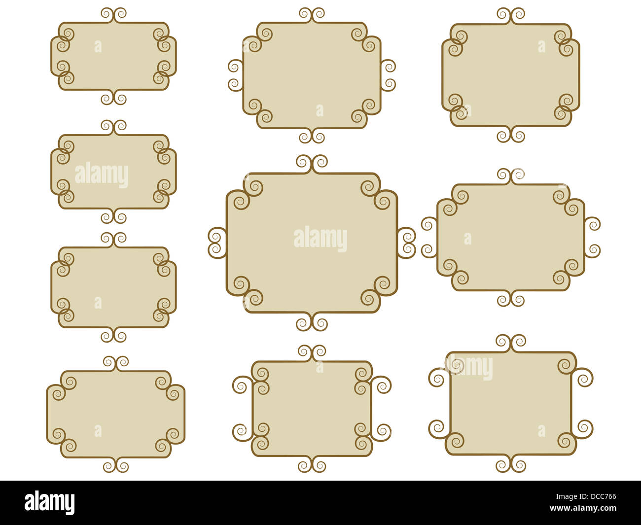 set of vintage frames over white Stock Photo Alamy